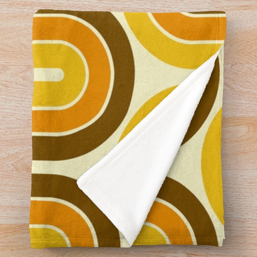 Retro geometric gradient design plush blanket