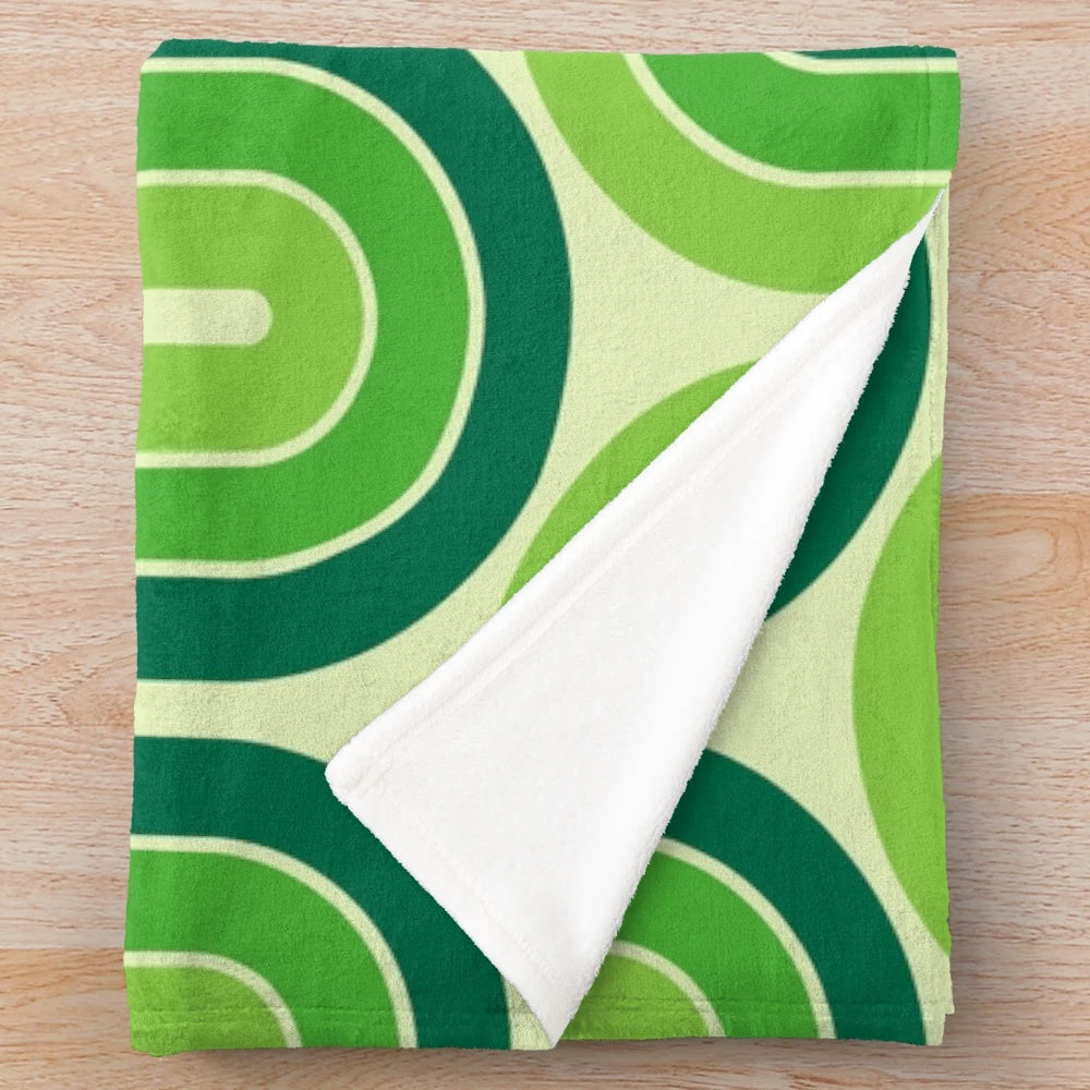 Retro geometric gradient design plush blanket