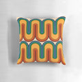 Vibrant retro geometric pattern mid century modern style accent pillow