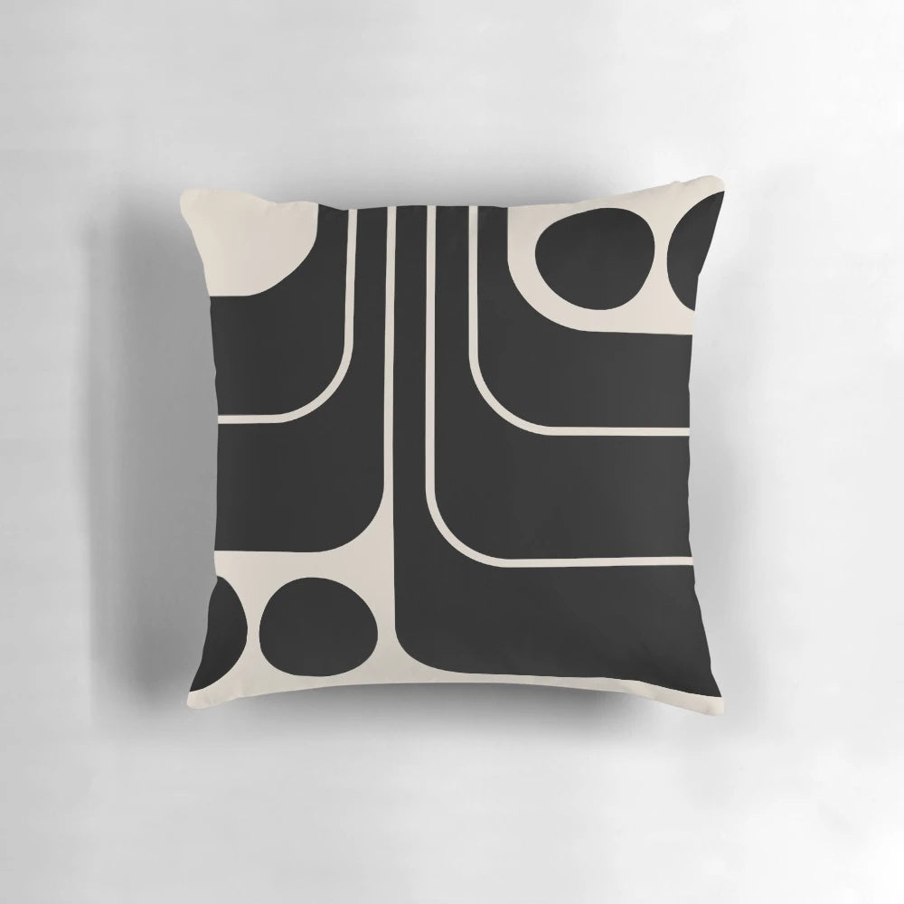 Retro geometric mid century modern 630 pillow with vintage 1950s 1960s inspired design