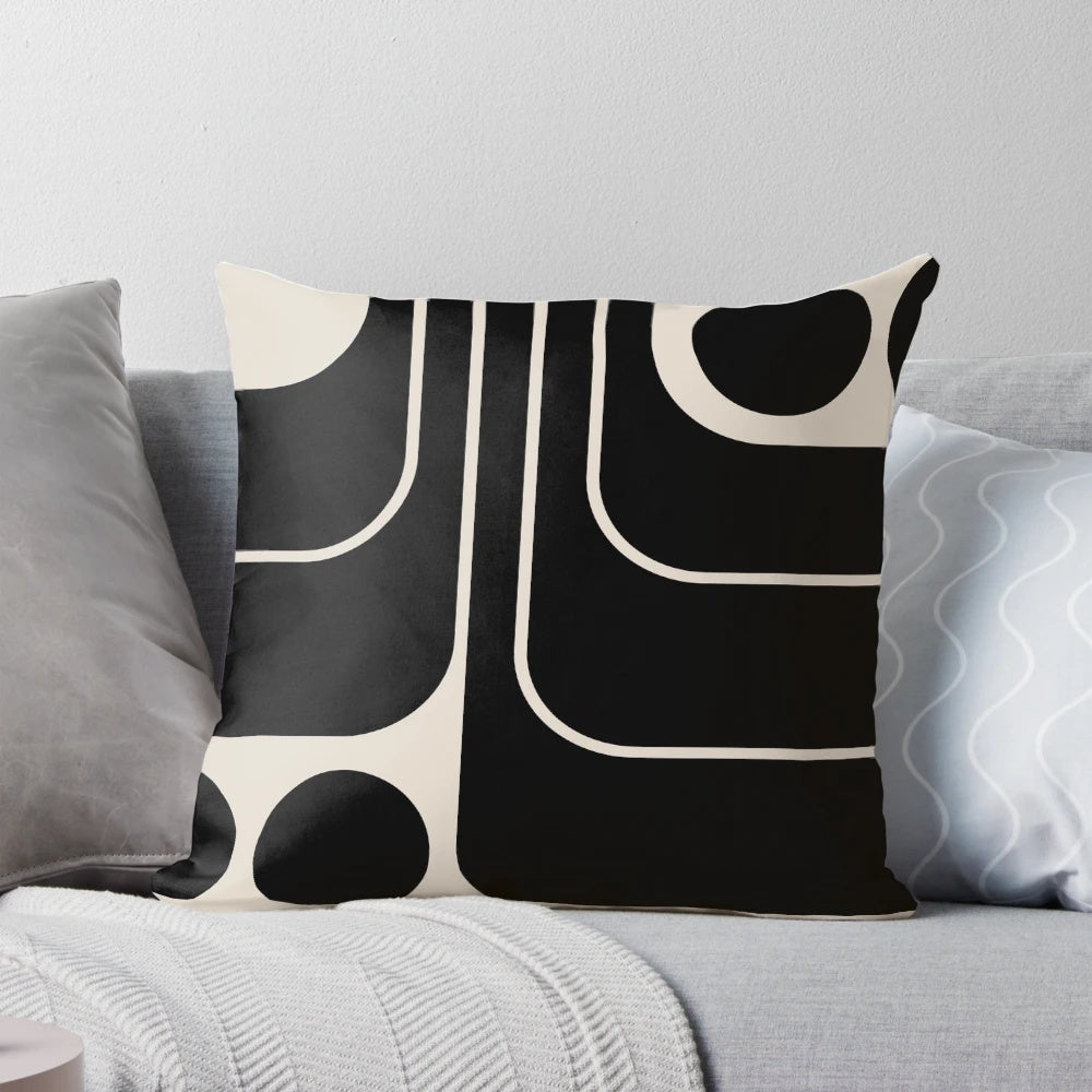 Retro geometric mid century modern 630 pillow with vintage 1950s 1960s inspired design