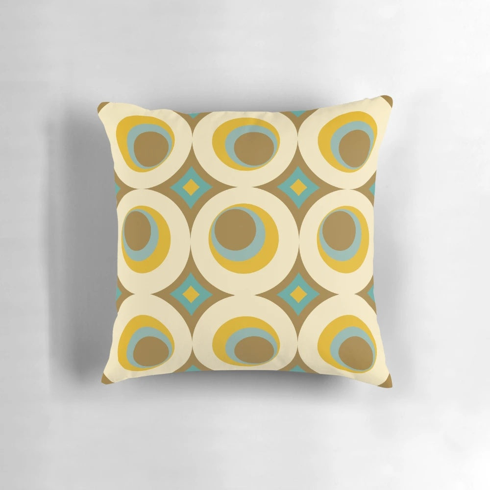 Vibrant geometric pattern mid-century modern style accent pillow