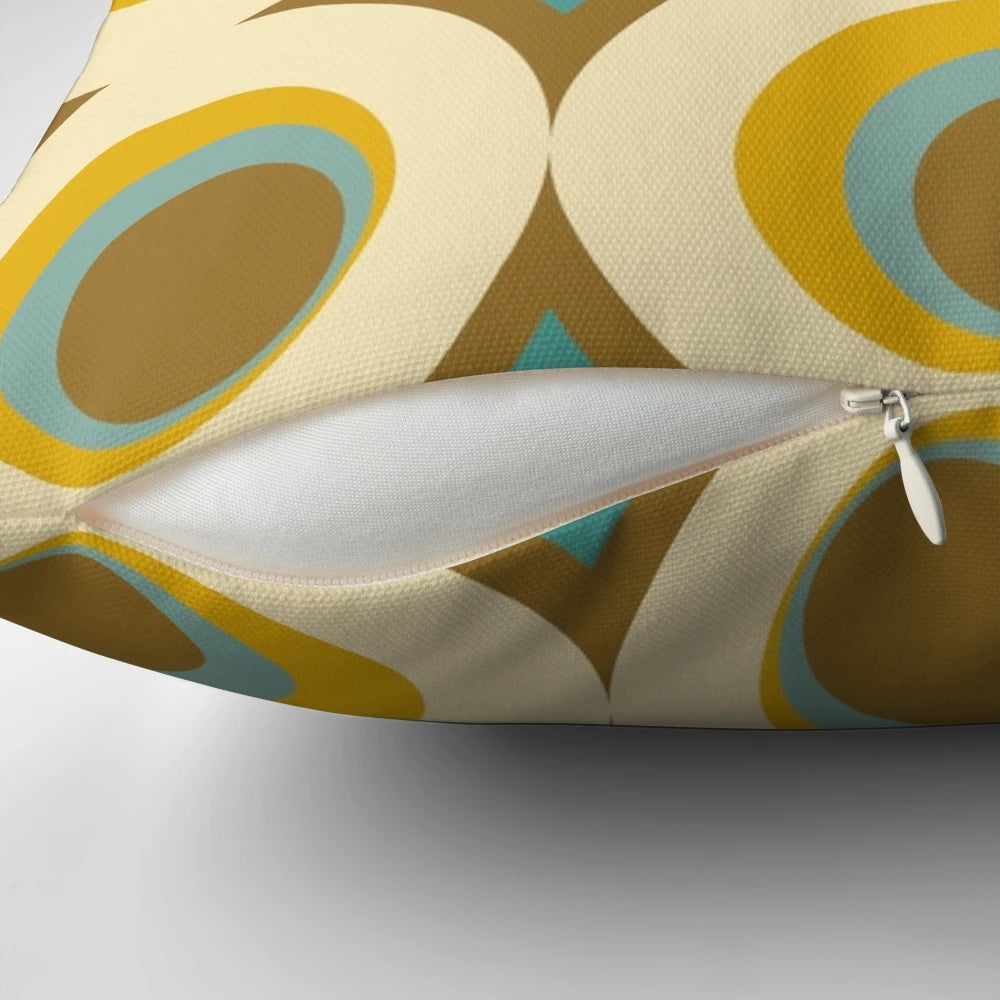 Vibrant geometric pattern mid-century modern style accent pillow