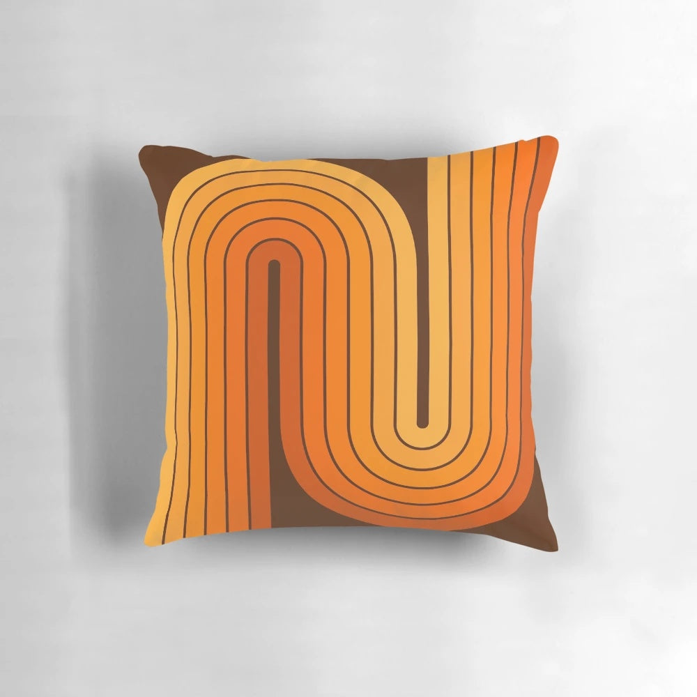 Retro geometric mid century modern throw pillow in pop art design