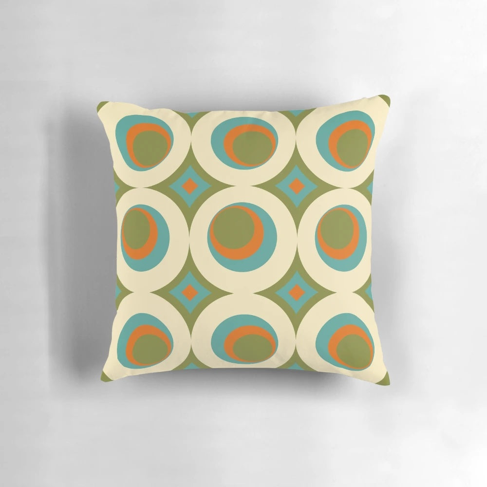 Stylish mid-century modern retro geometric pattern throw pillow