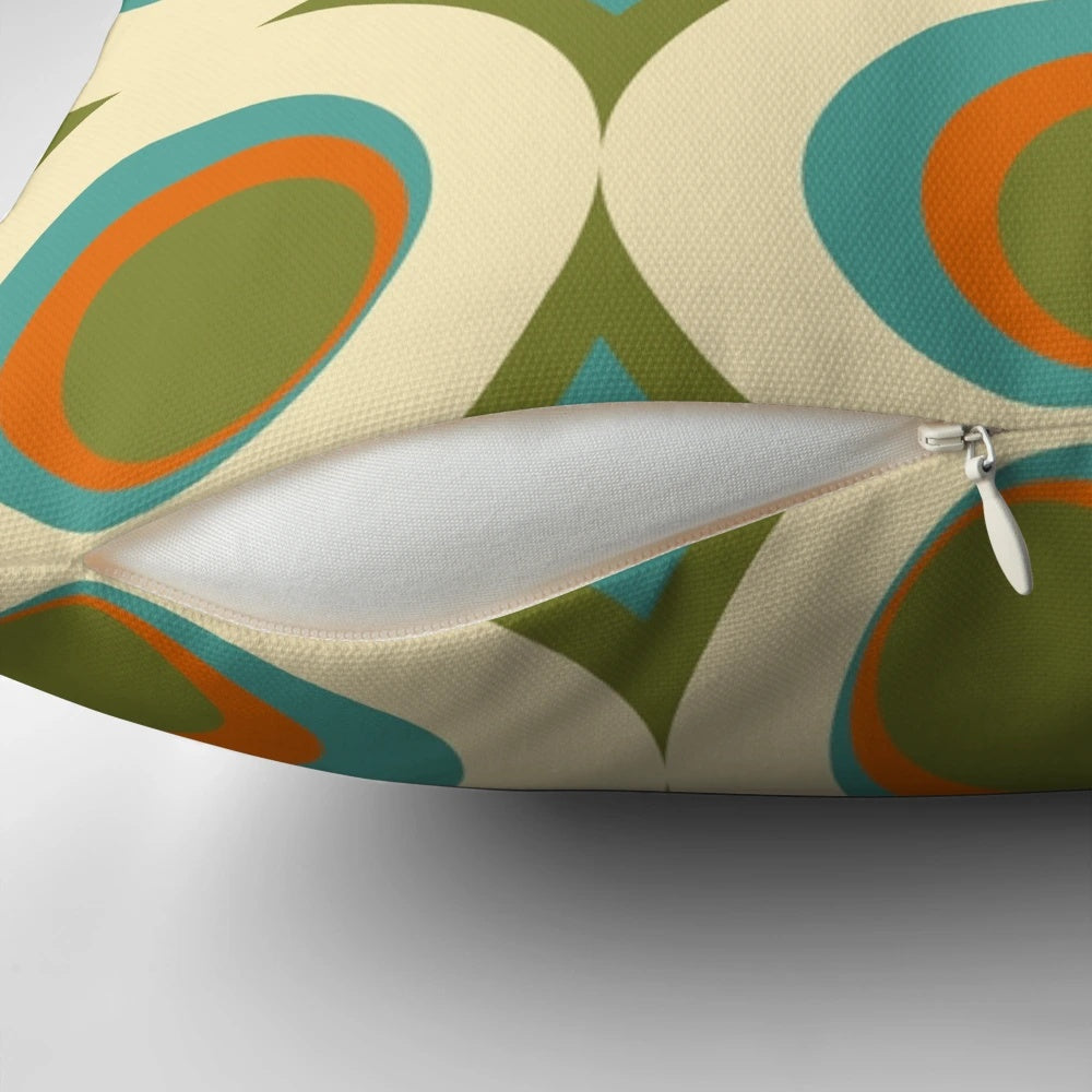 Stylish mid-century modern retro geometric pattern throw pillow