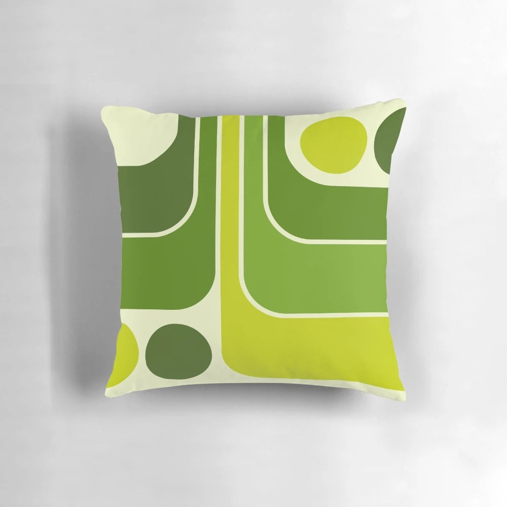 Vibrant retro geometric pattern pillow in a contemporary style