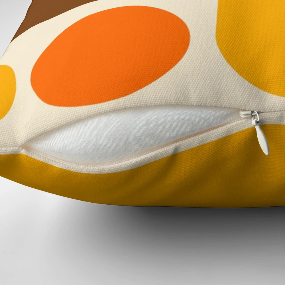 Retro geometric pattern pillow in autumnal colors