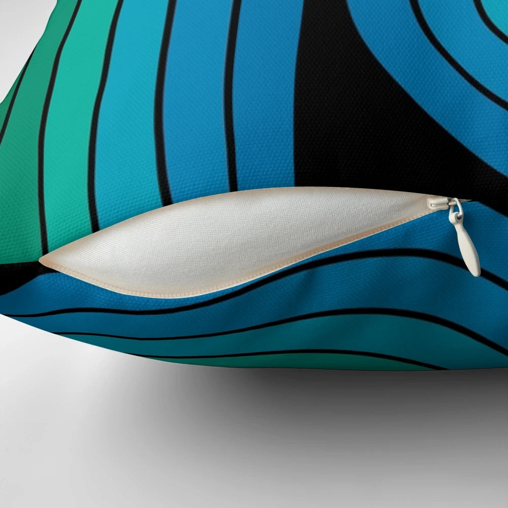 Retro geometric double arch design 598 pillow in vibrant colors