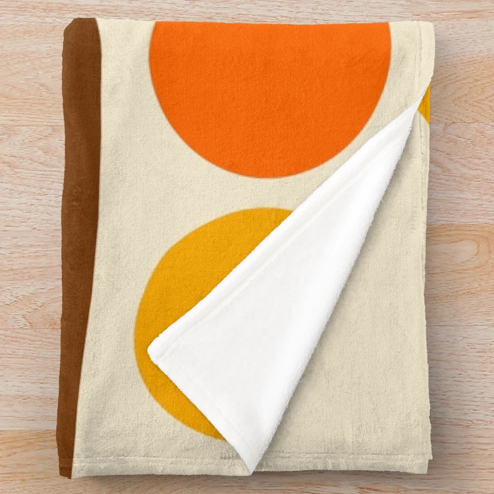 Retro geometric pattern plush blanket