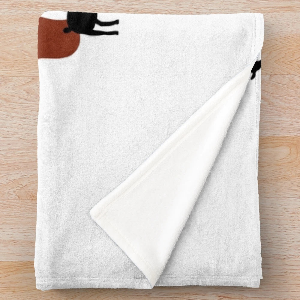 Retro-style plush blanket with a cute goat design, perfect for fall home decor
