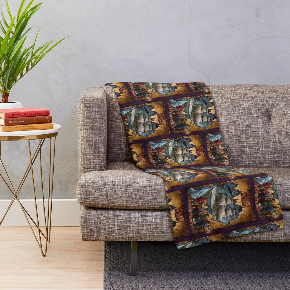 Goonies themed plush blanket featuring retro movie artwork