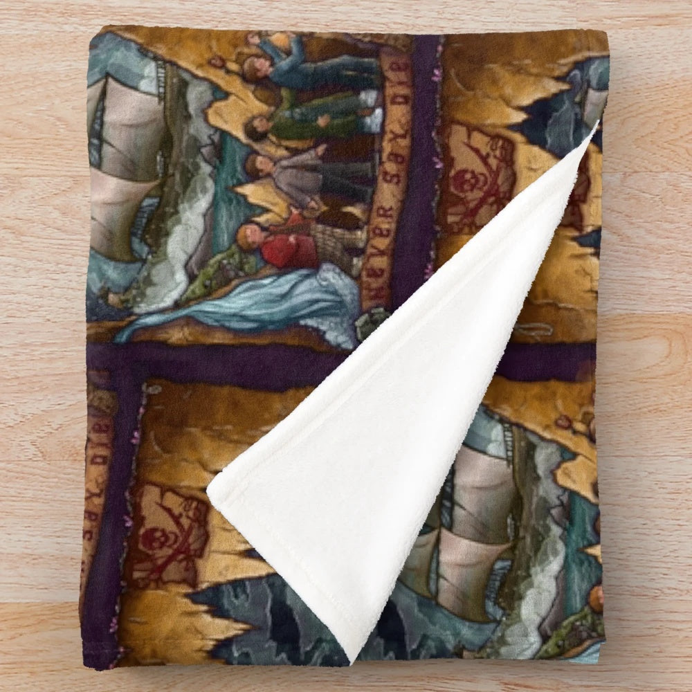Goonies themed plush blanket featuring retro movie artwork