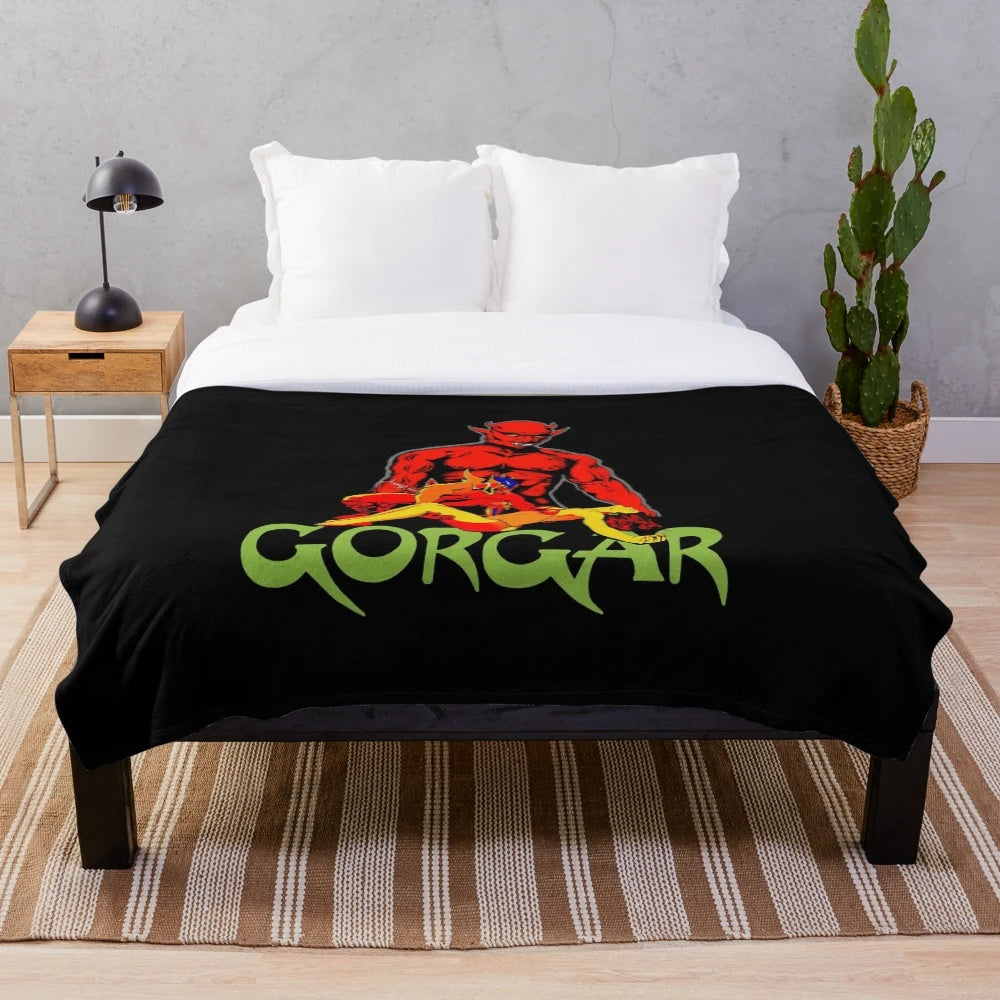 Soft Plush Blanket Featuring the Iconic Gorgar Pinball Character
