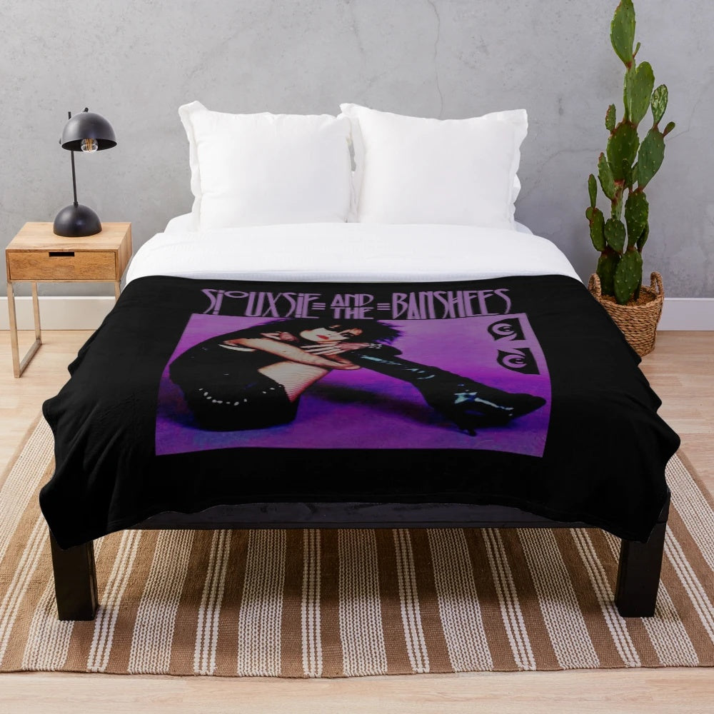 Plush blanket featuring the iconic Siouxsie and the Banshees logo and design