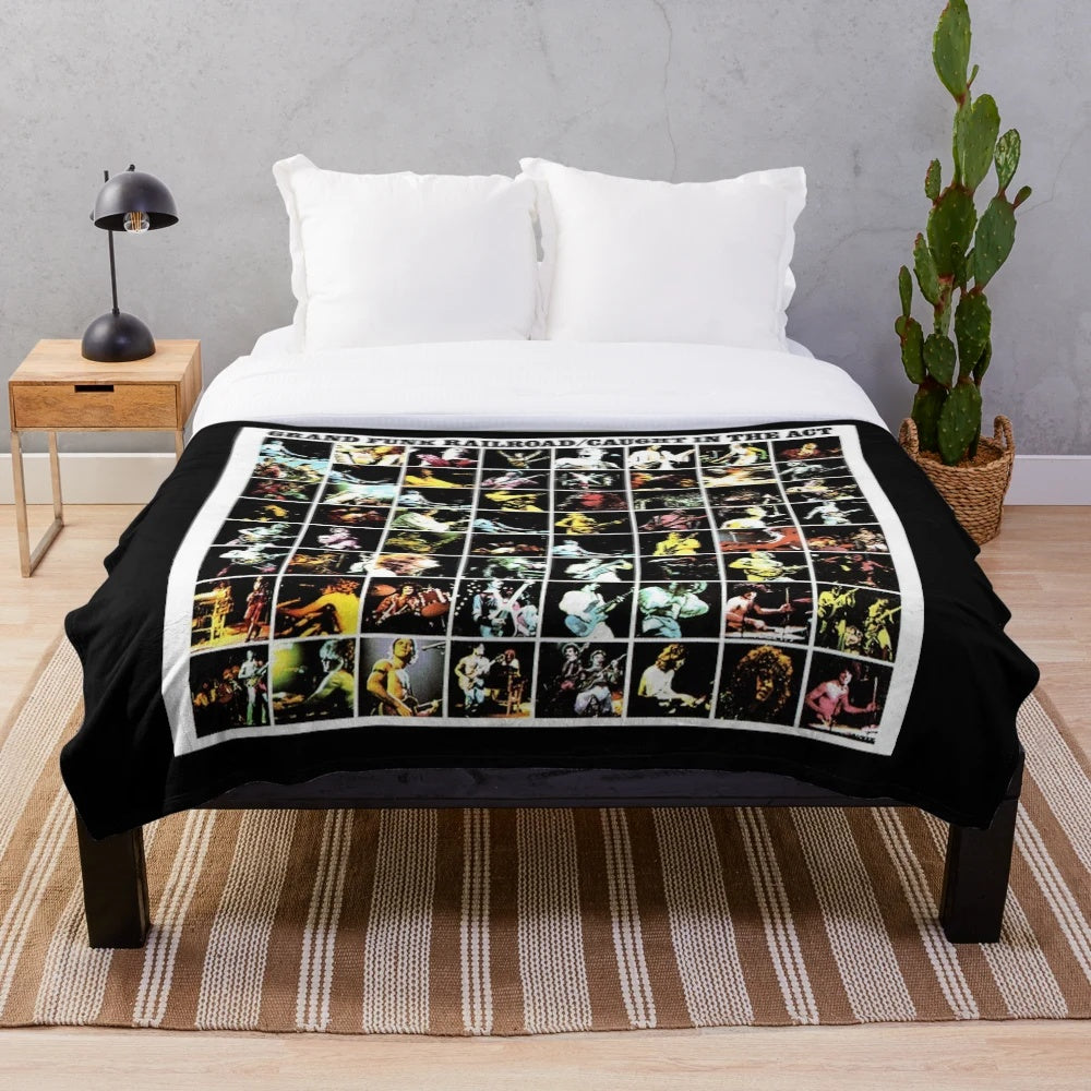 Grand Funk Railroad Plush Blanket with Classic Rock Band Imagery