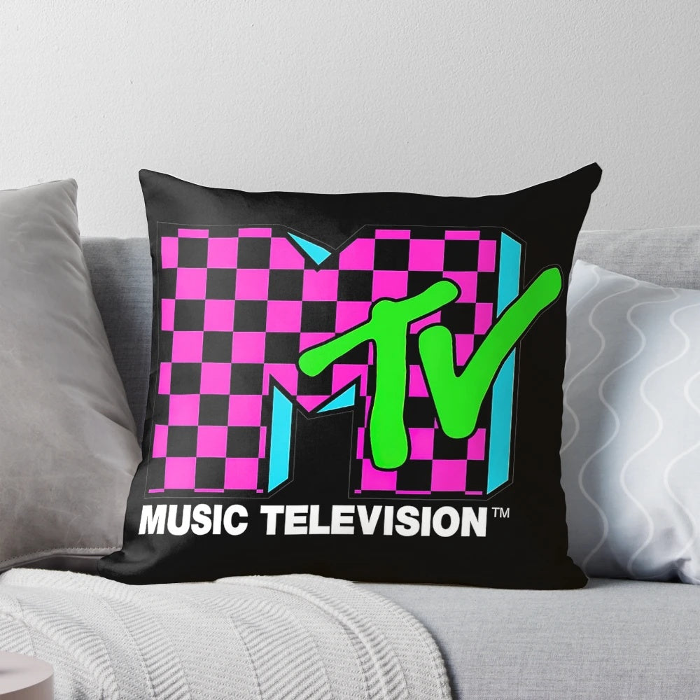Retro graphic design essential pillow featuring vintage shapes, pop art patterns, and a cool abstract aesthetic.