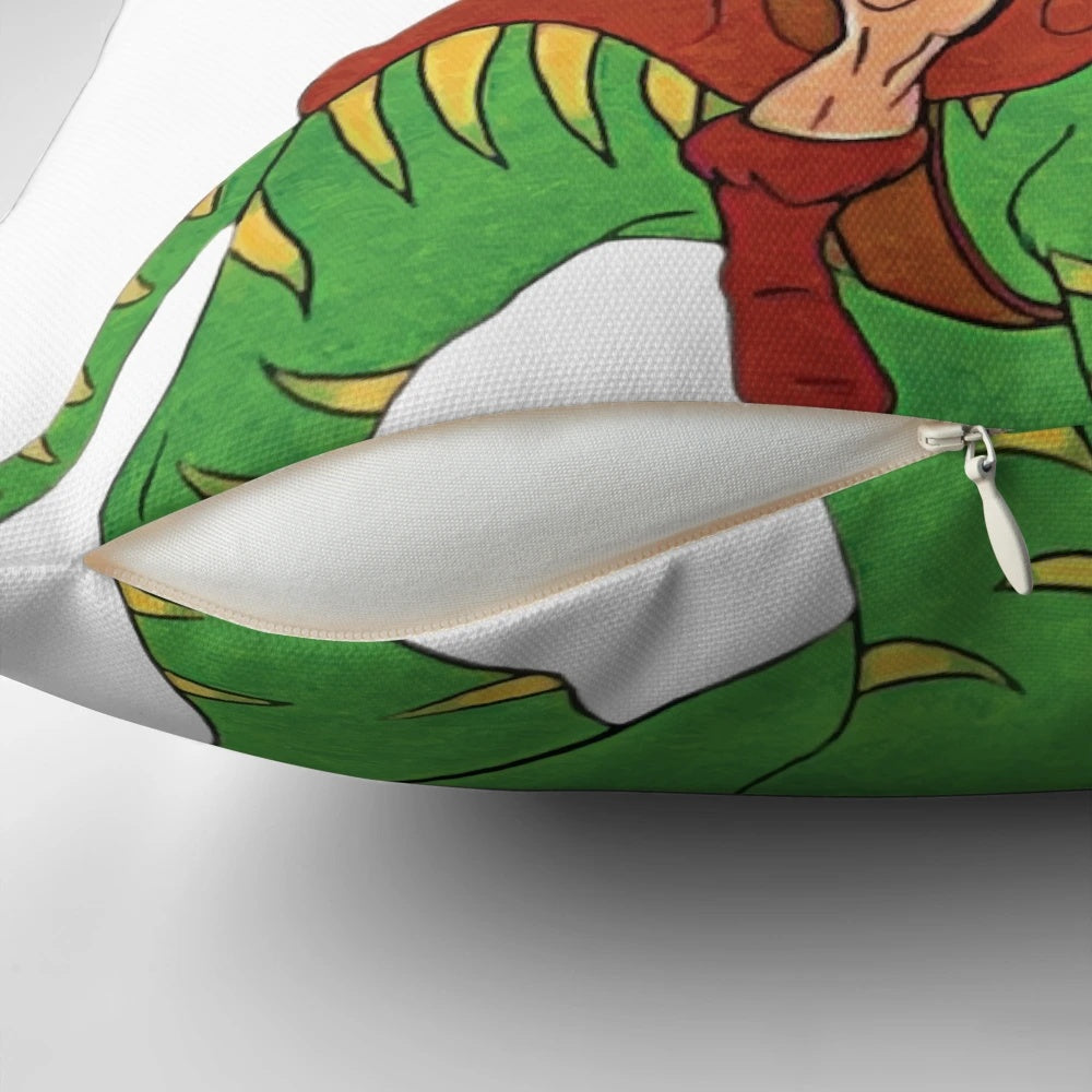 80s He-Man Christmas pillow with Skeletor and holiday design