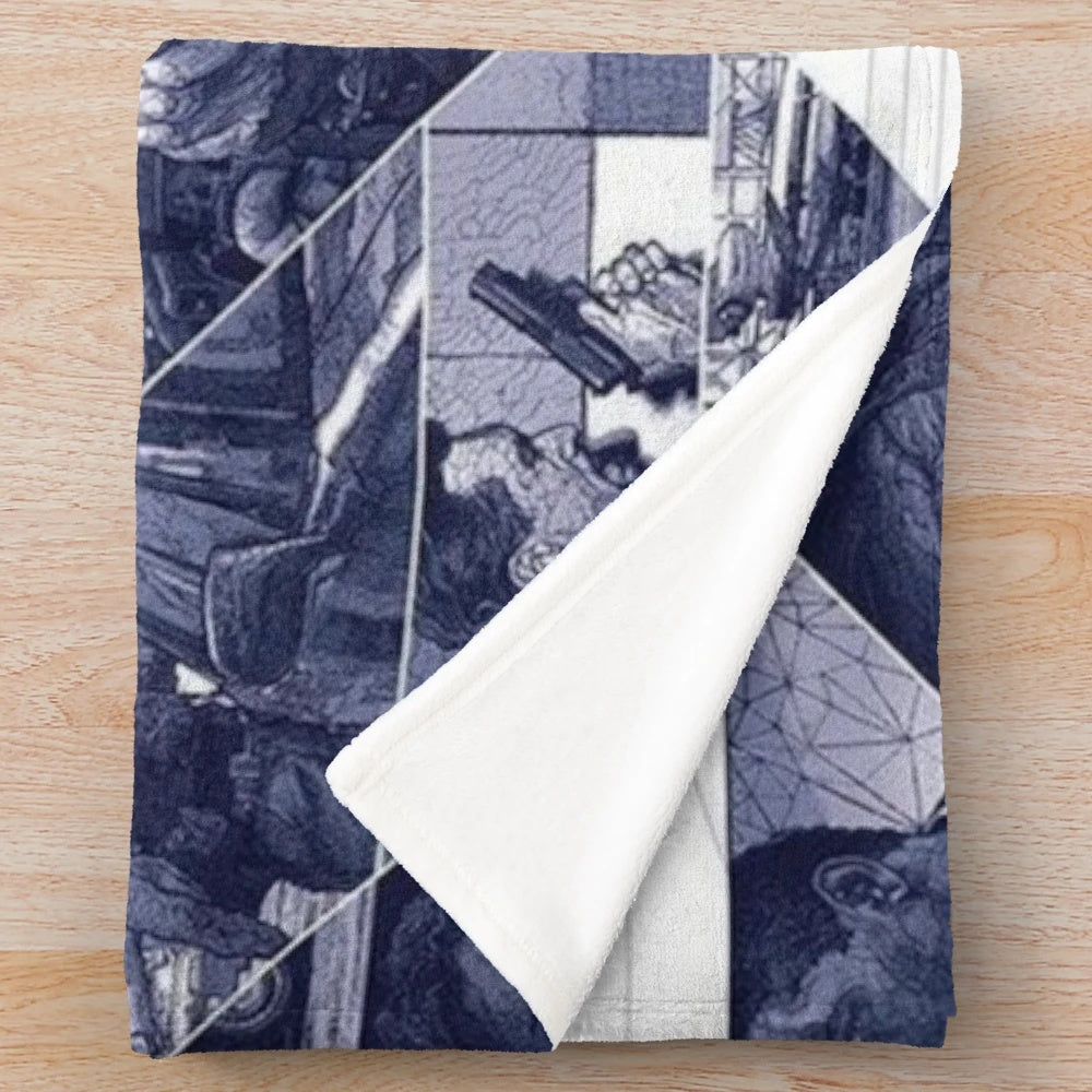 Soft plush blanket featuring a vintage-style design inspired by the classic 1995 crime drama film "Heat