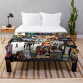 90s hip hop classics album cover pattern plush blanket