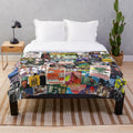 Old school hip hop inspired plush blanket