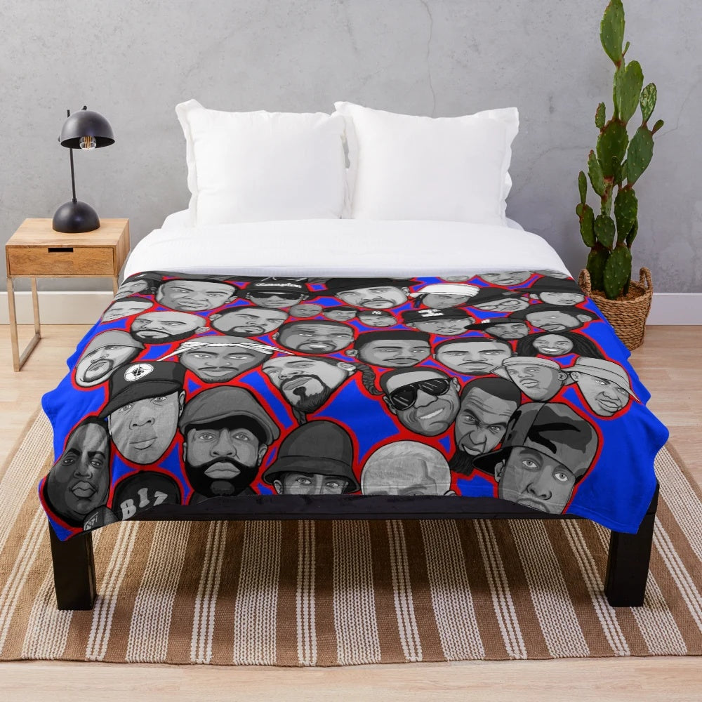 Old school hip hop legends collage art plush blanket