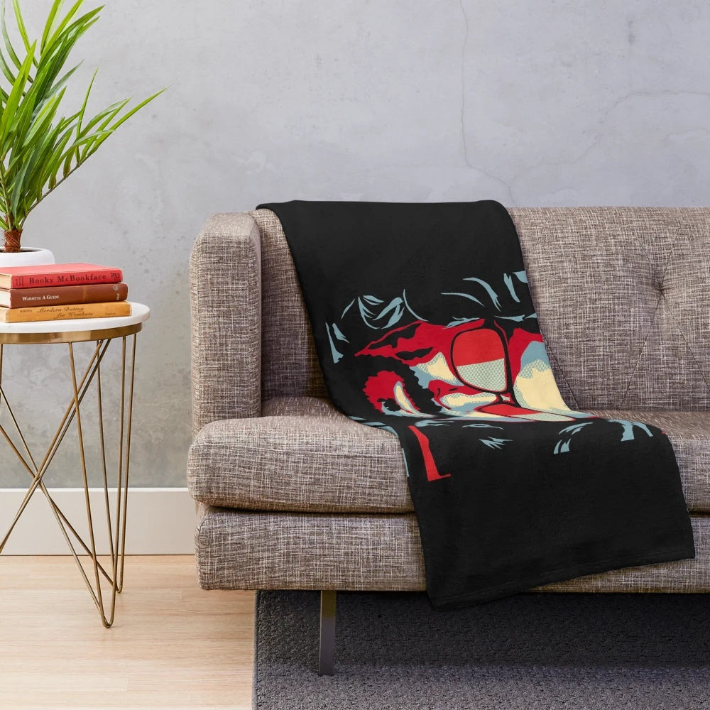 The Dude Abides" inspired plush blanket with retro hipster design