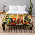 Vintage Hollywood classic movie posters printed on a soft, cozy plush blanket