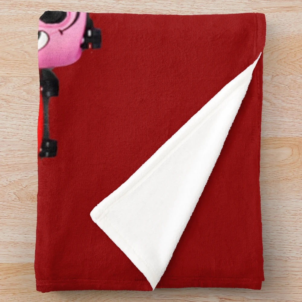 Retro Hoover Inspired Plush Blanket with Classic Vacuum Cleaner Design