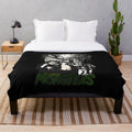 Classic horror movie monsters Dracula, Frankenstein, Wolfman, Mummy on a plush blanket