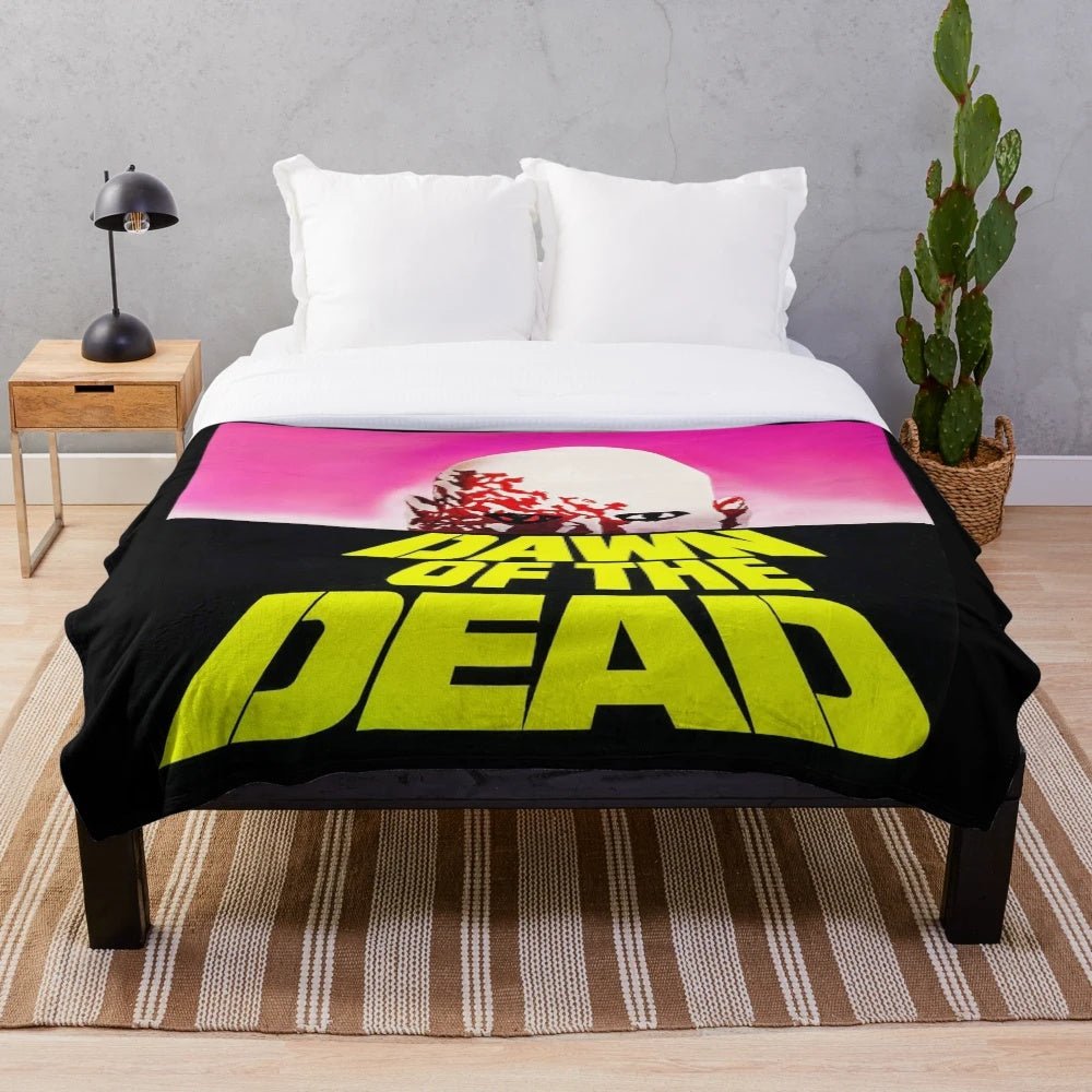 Plush Blanket Featuring Iconic Dawn of the Dead Imagery