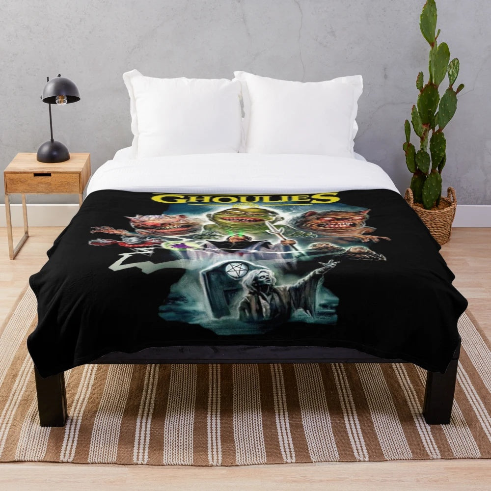 Retro horror movie inspired plush blanket