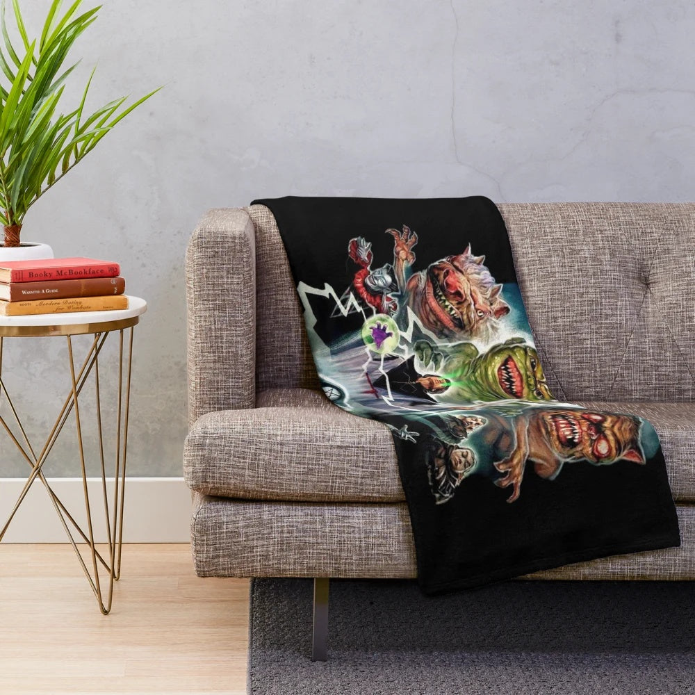 Retro horror movie inspired plush blanket