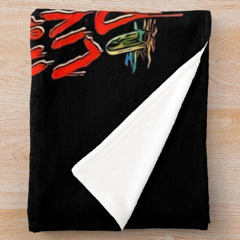 Retro Horror Zombie Tarman Plush Blanket featuring Tarman from the 1985 film Return of the Living Dead