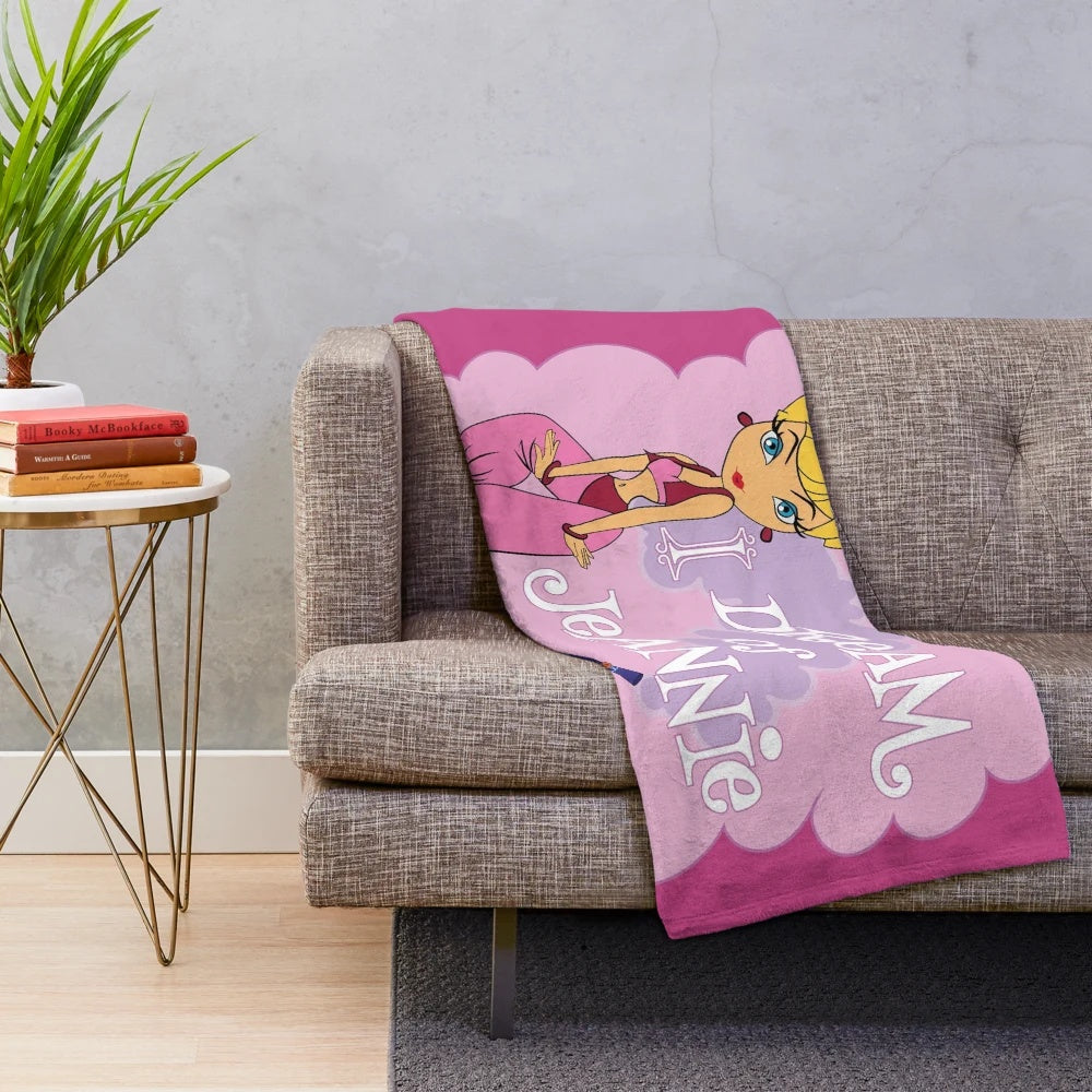 Retro I Dream of Jeannie themed plush blanket
