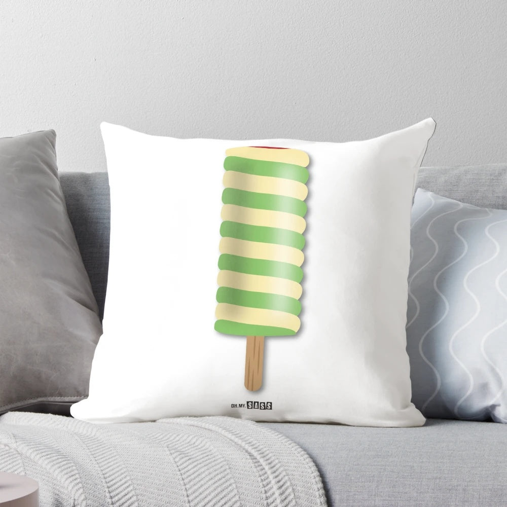 Vibrant and retro-inspired pillow featuring an ice cream lolly design, perfect for capturing the essence of summer and the British seaside.