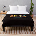 Retro ice skater figure on a soft, cozy plush blanket