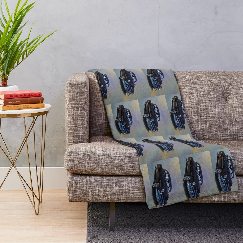 Cozy plush blanket featuring a vintage 1951 Chevrolet Deluxe design