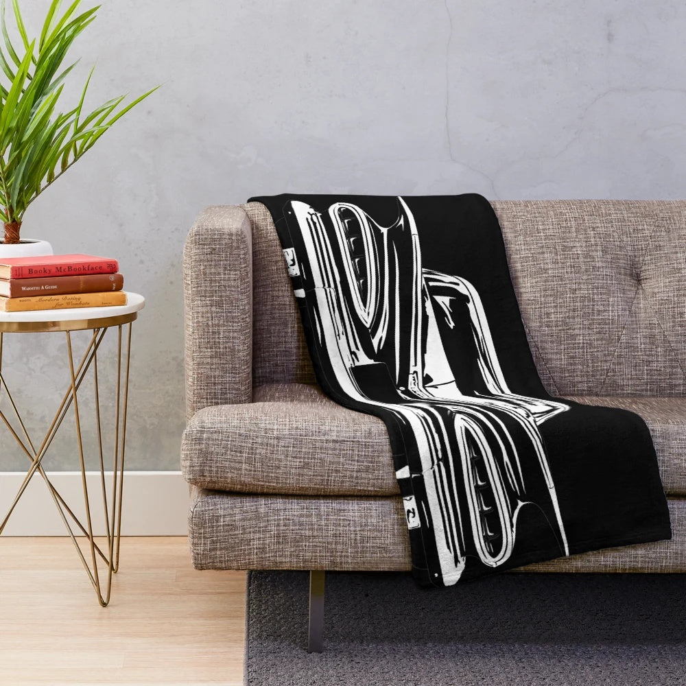 1959 Chevy Bel Air vintage car-inspired plush blanket