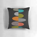 Retro-inspired abstract oval pattern throw pillow with mid-century modern design