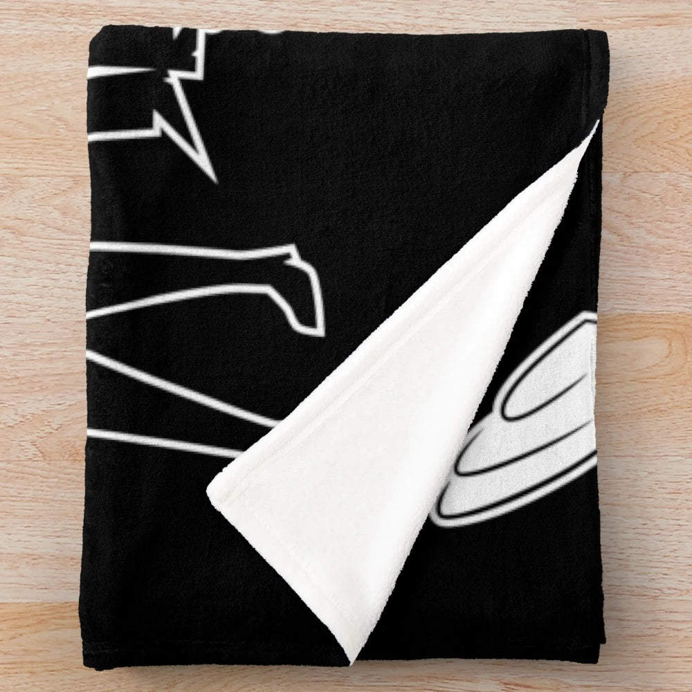 Retro-style plush blanket featuring animated dogs design