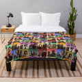 BBC Ghosts retro-inspired plush blanket featuring nostalgic character portraits