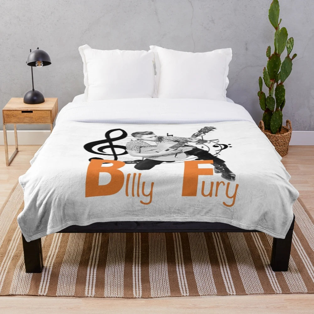 Retro inspired Billy Fury plush blanket