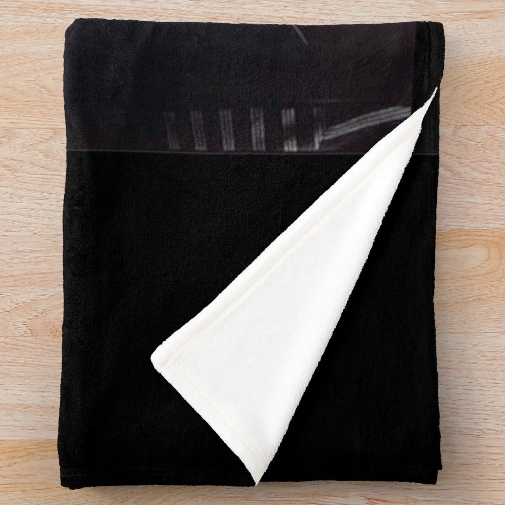 Black and white plush blanket featuring Australian singer-songwriter Slim Dusty