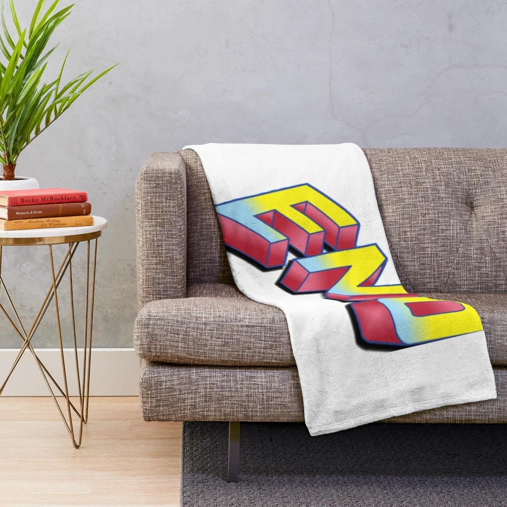 BRIAN ENO Plush Blanket featuring retro-inspired design with musical elements