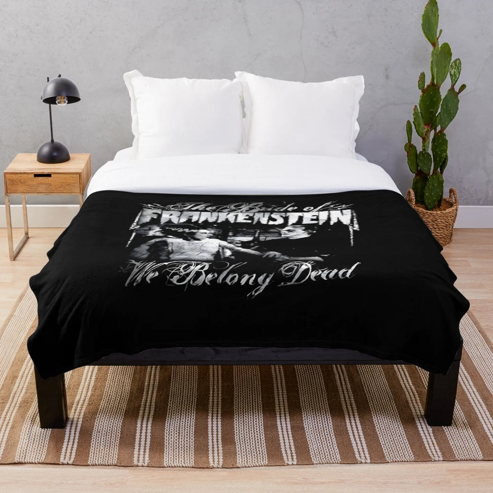 Retro-Inspired Bride of Frankenstein Plush Blanket