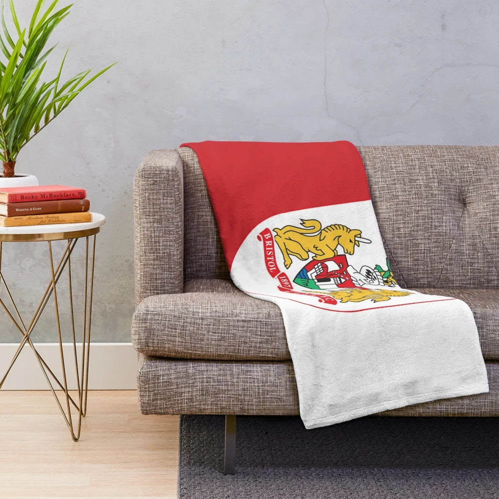 Retro Bristol City FC logo plush sports blanket