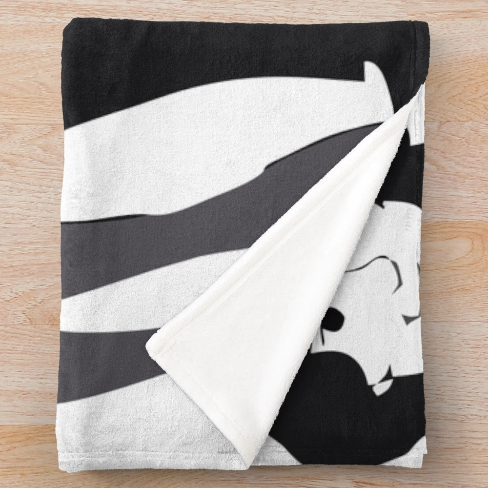 Plush brothers-themed blanket with 60s psychedelic patterns
