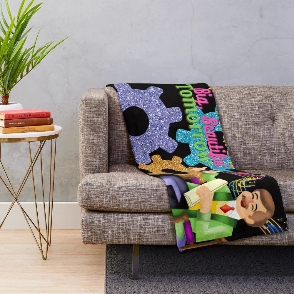 Carousel of Progress themed plush blanket