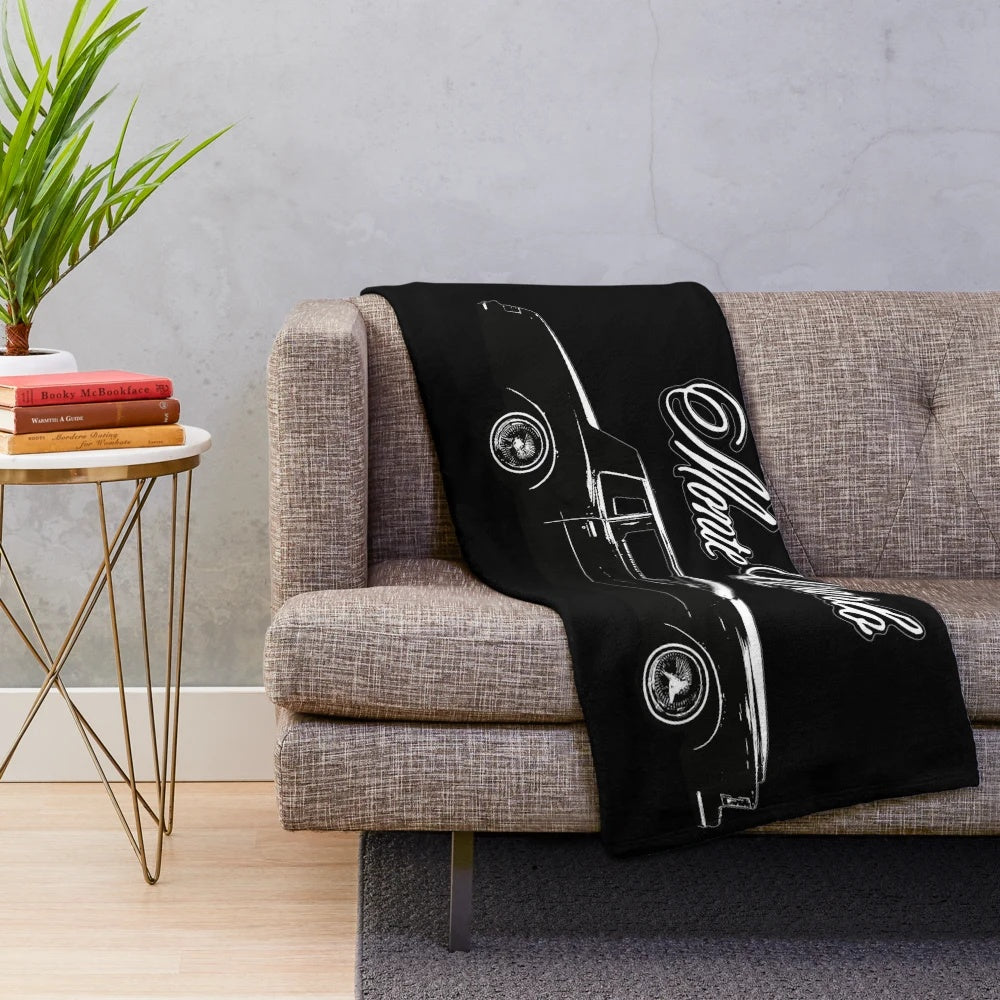 Chevy Monte Carlo themed plush blanket for car enthusiasts